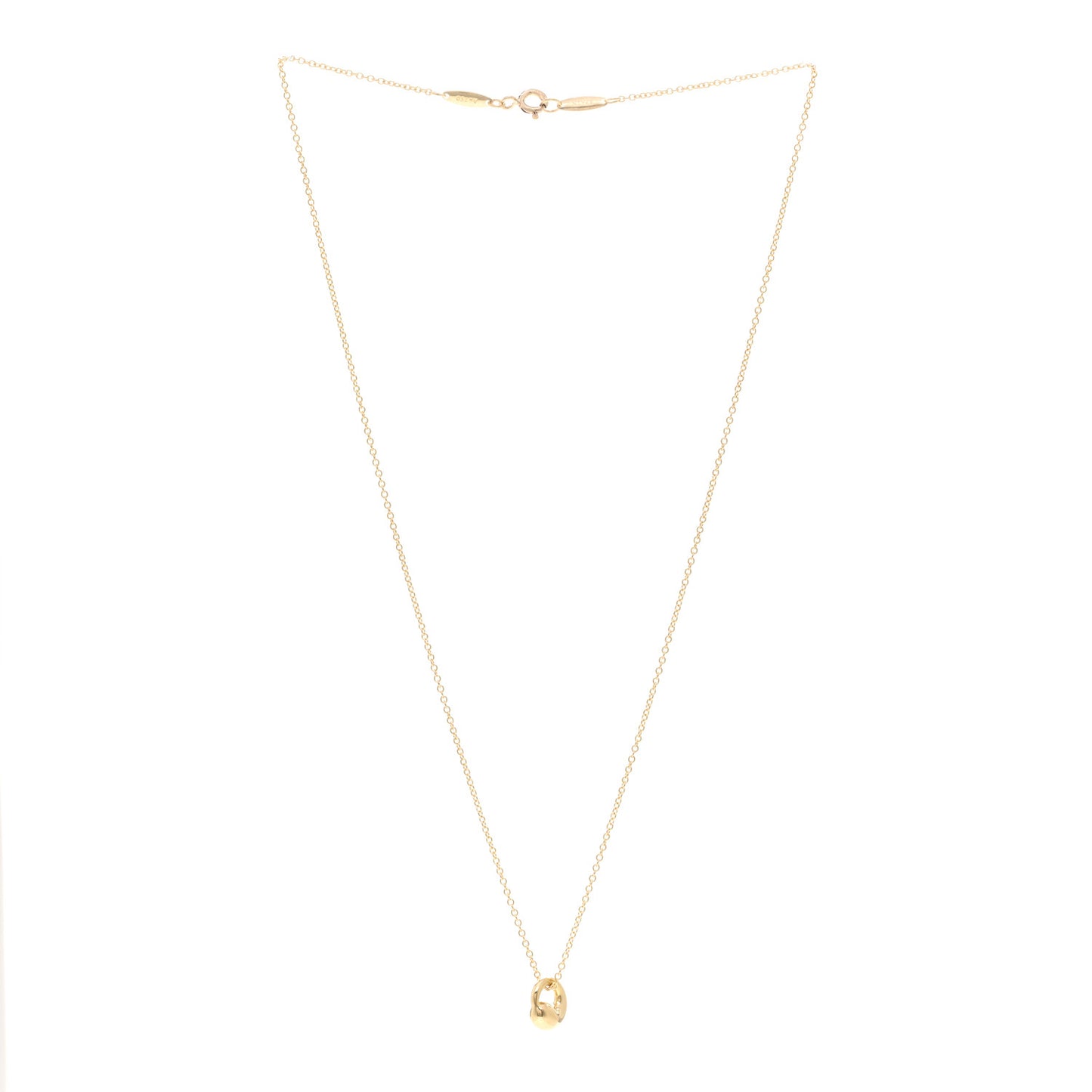 18K Yellow Gold 9mm Elsa Peretti Eternal Circle Pendant Necklace