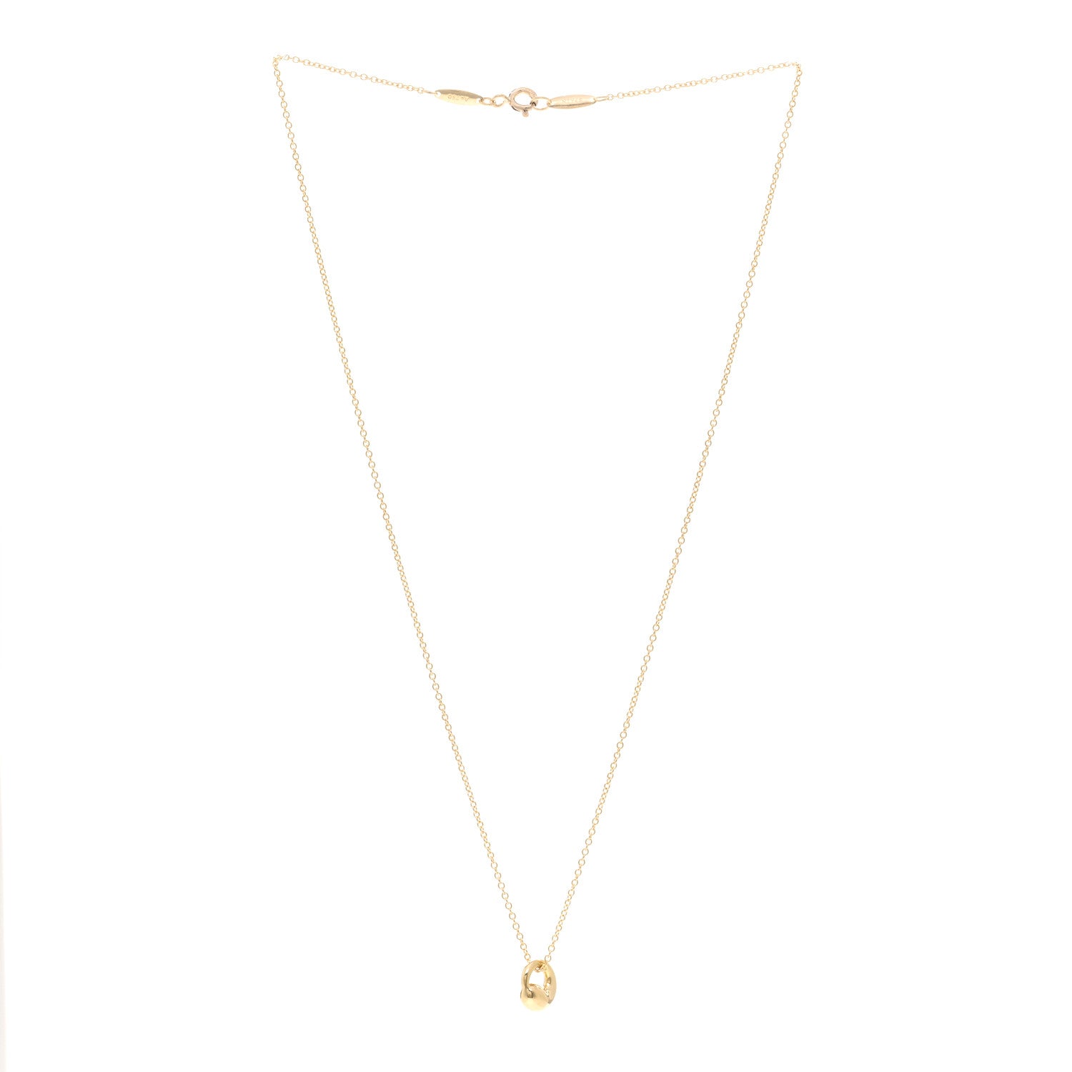 Tiffany 18K Yellow Gold 9mm Elsa Peretti Eternal Circle Pendant Necklace 3 of 4