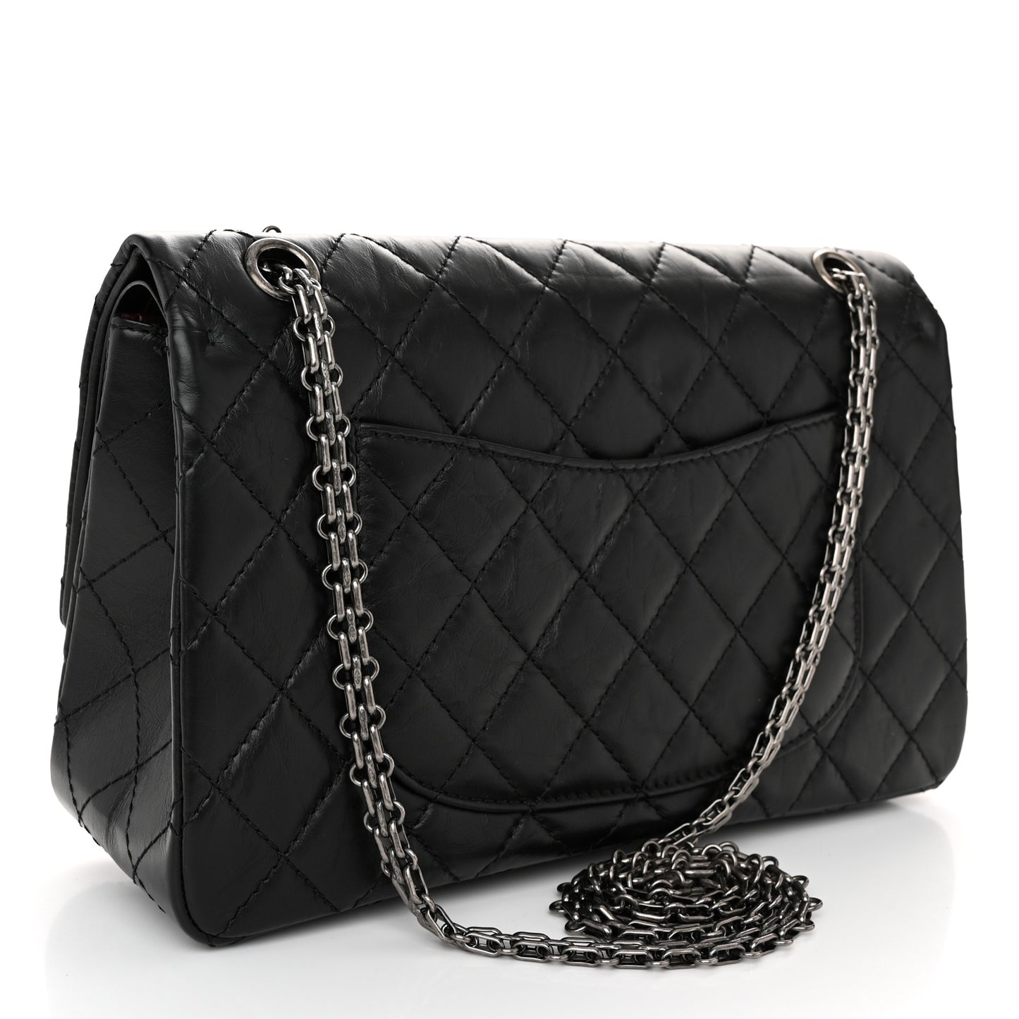 Aged Calfskin Quilted 2.55 Reissue 226 Flap Black