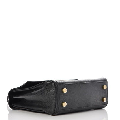 Saint Laurent Grained Calfskin Small Moujik Top Handle Bag Black 5 of 9