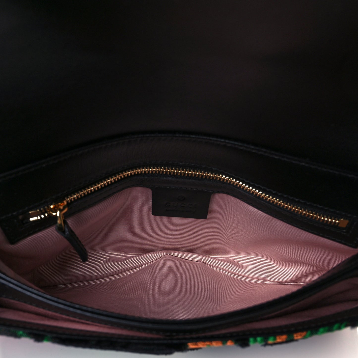 Velvet Jacquard Floral Embroidered Small Arli Flap Shoulder Bag Black Green Multicolor