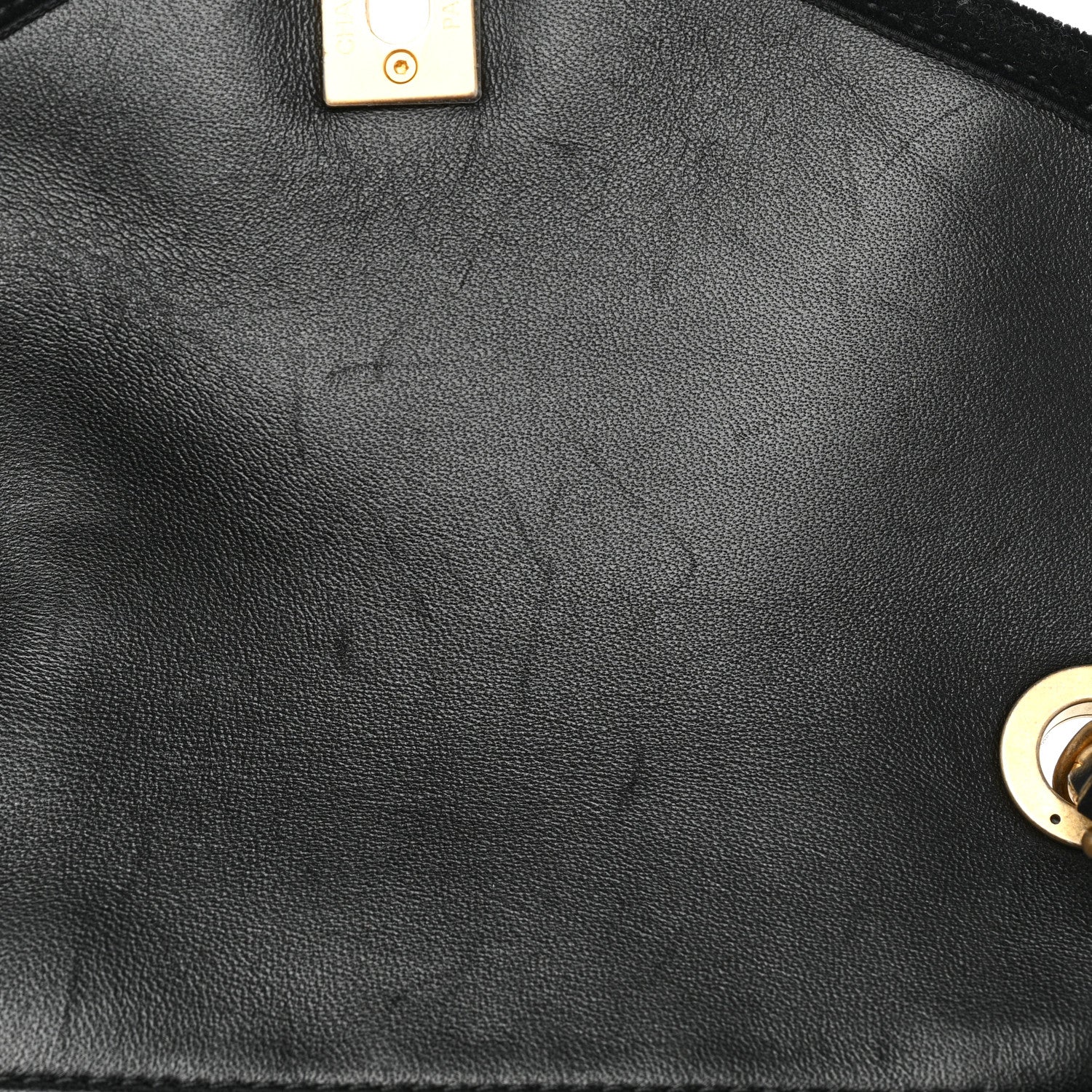 Chanel Shearling Checkered Flap Bag Black White 10 of 14