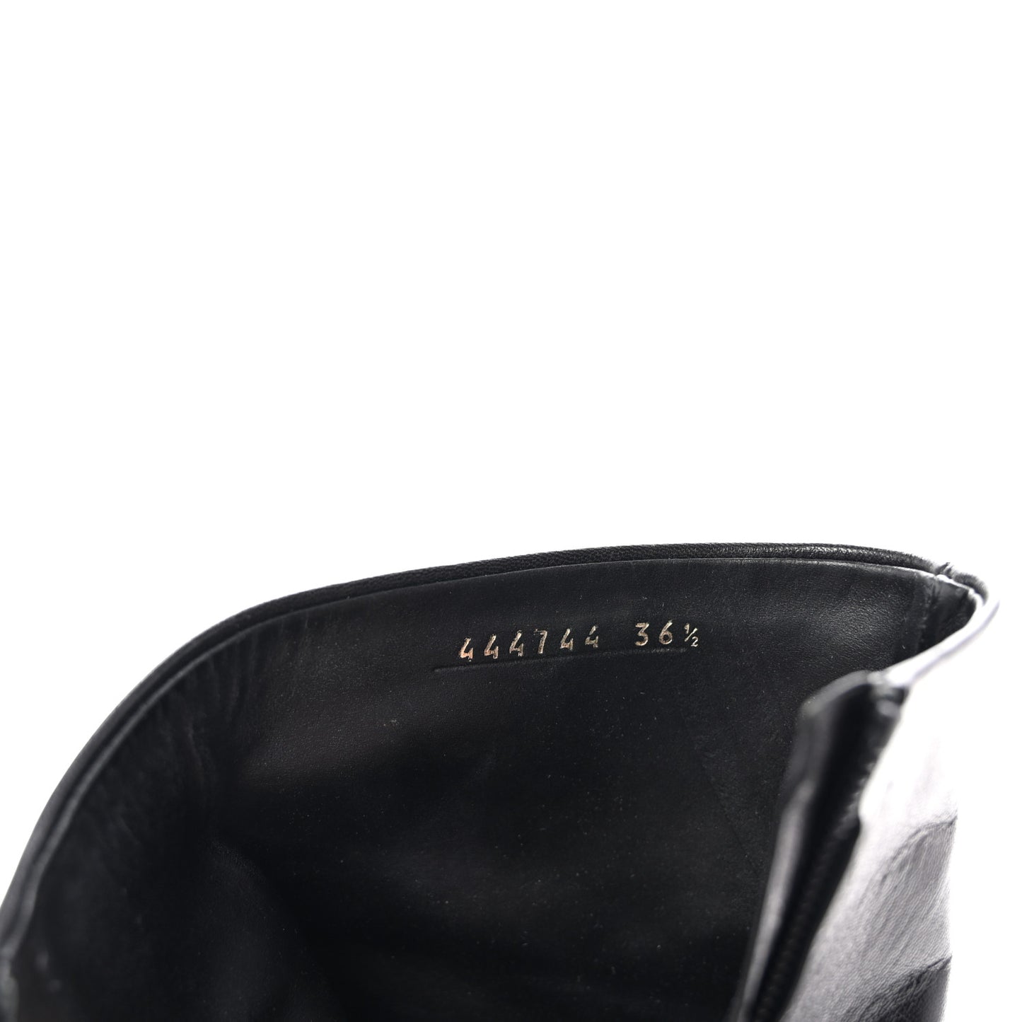 Calfskin Slash Ankle Boots 36.5 Black
