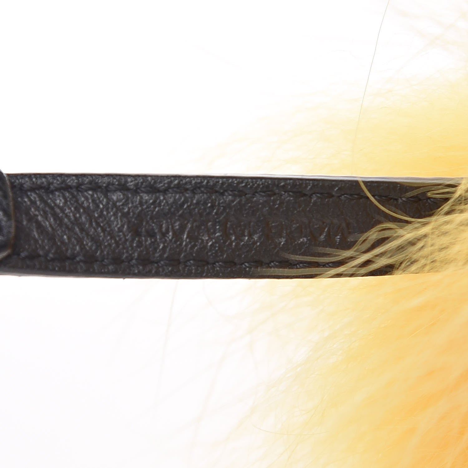 Fendi Fox Fur Shearling Crystal Eye Tria Monster Bag Bug Charm Yellow 3 of 4