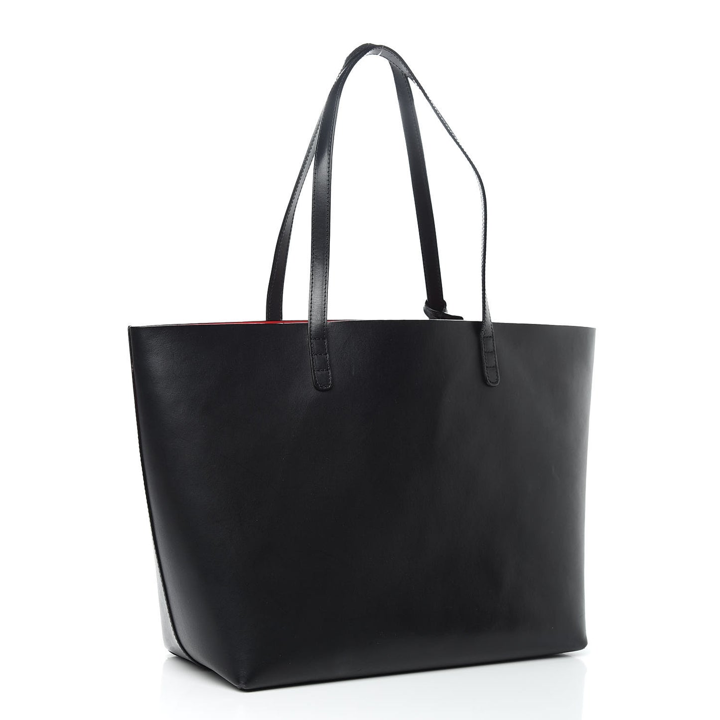 Calfskin Large Shopping Tote Black Flamma