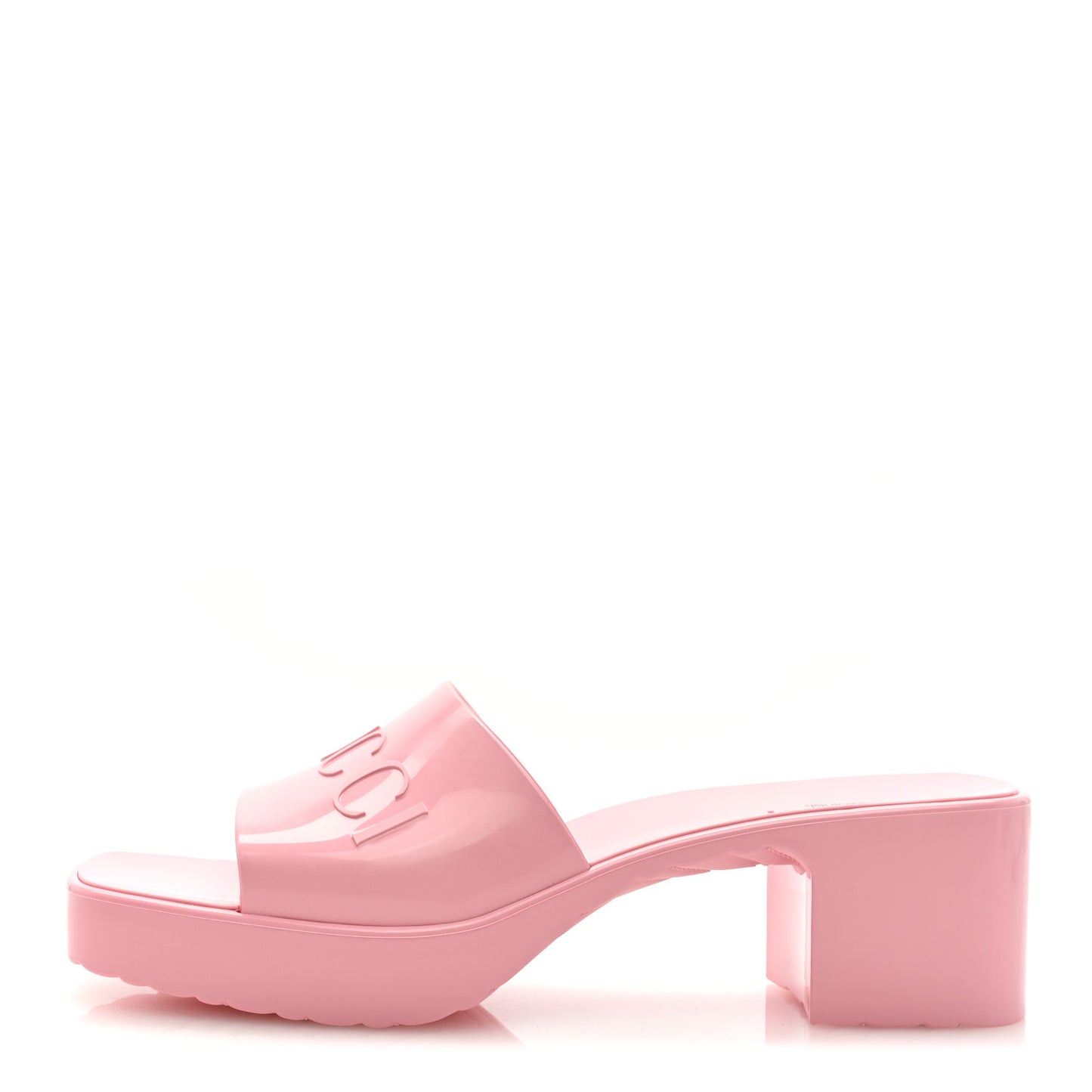 Rubber Gucci Logo Womens Platform 20/60mm Slide Sandals 40 Wild Rose
