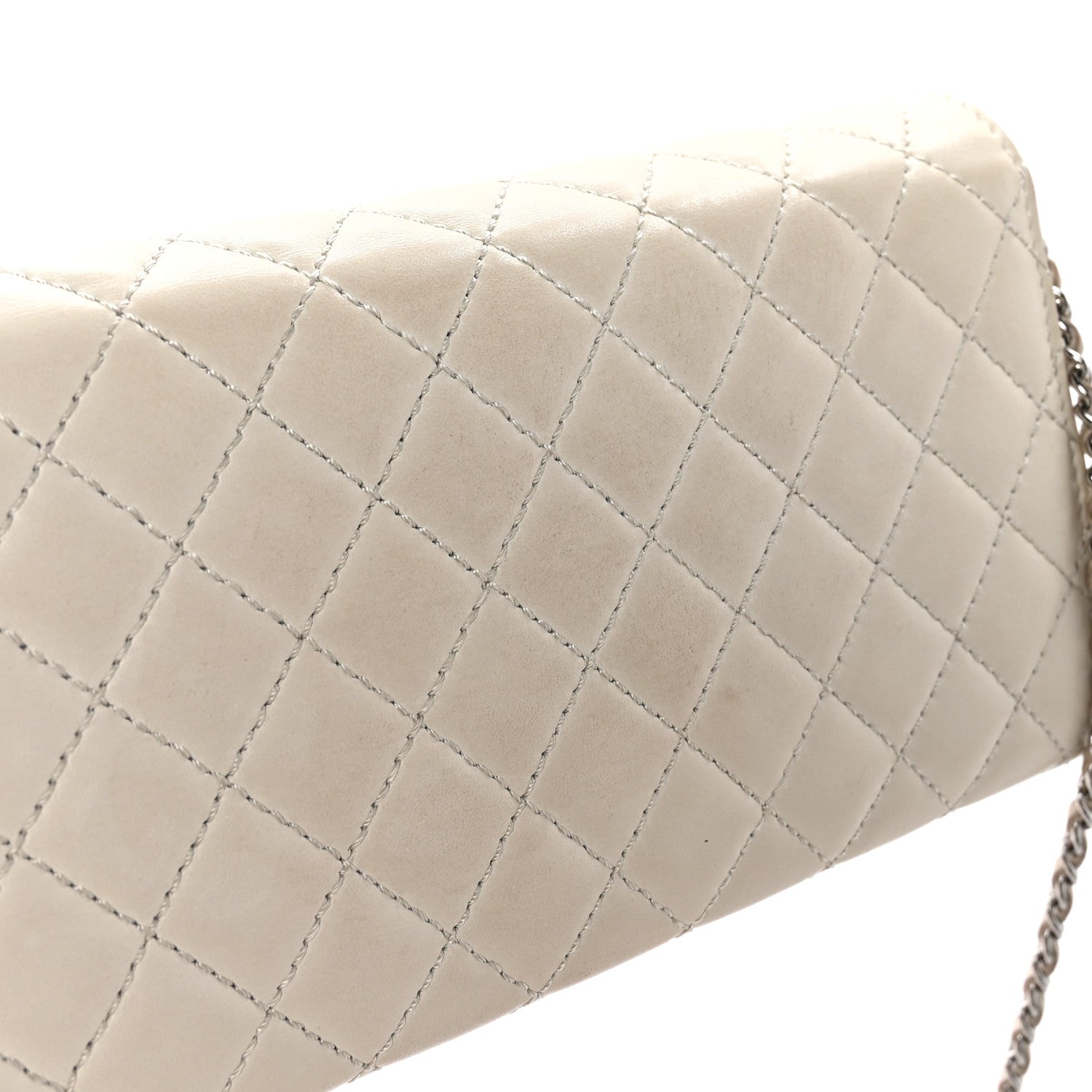 Chanel Lambskin Quilted Chain Clutch Flap White 12 of 12