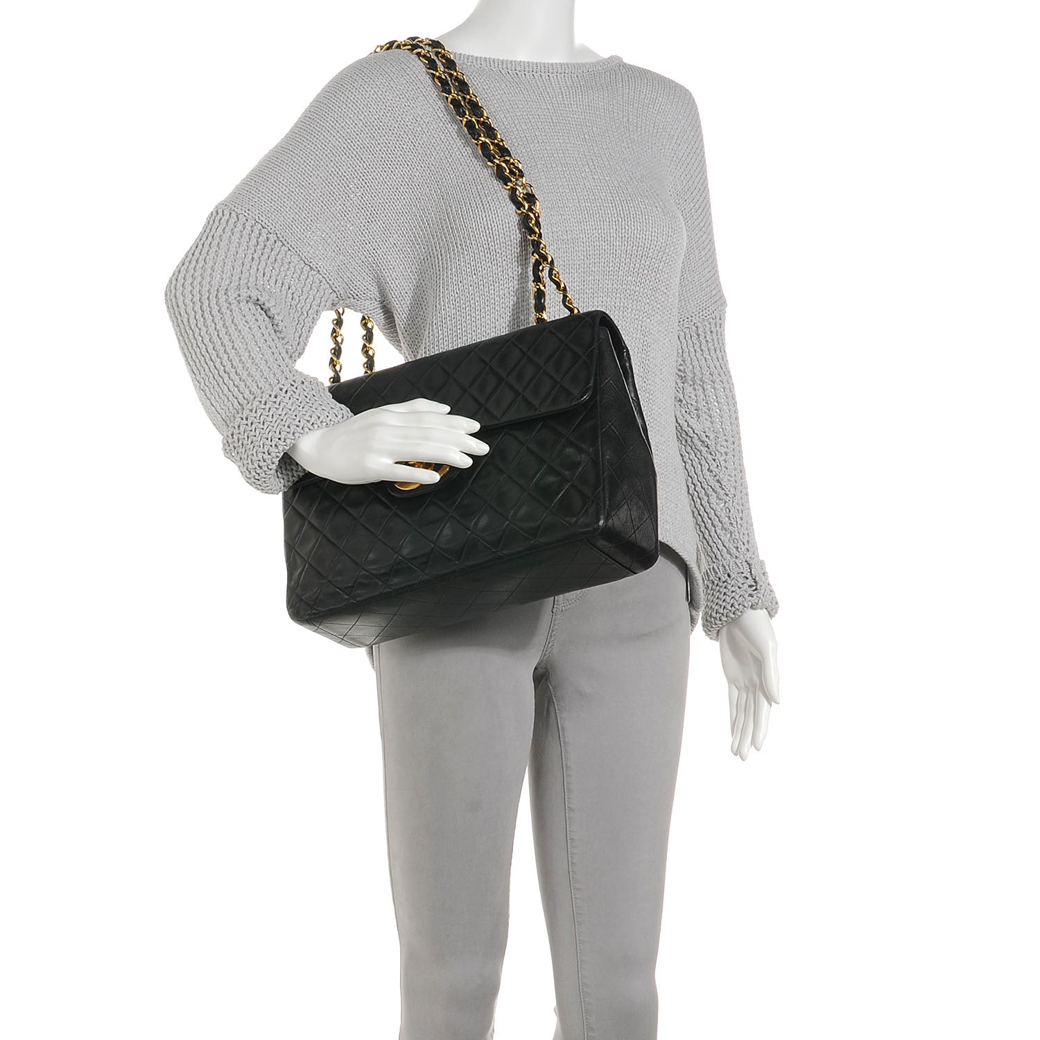 Chanel Lambskin XL Jumbo Flap Black 2 of 10