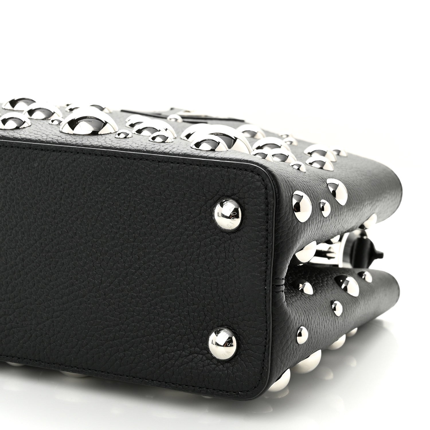 Louis Vuitton LV X YK Taurillon Brass Metal Dots Capucine MM Black 9 of 9