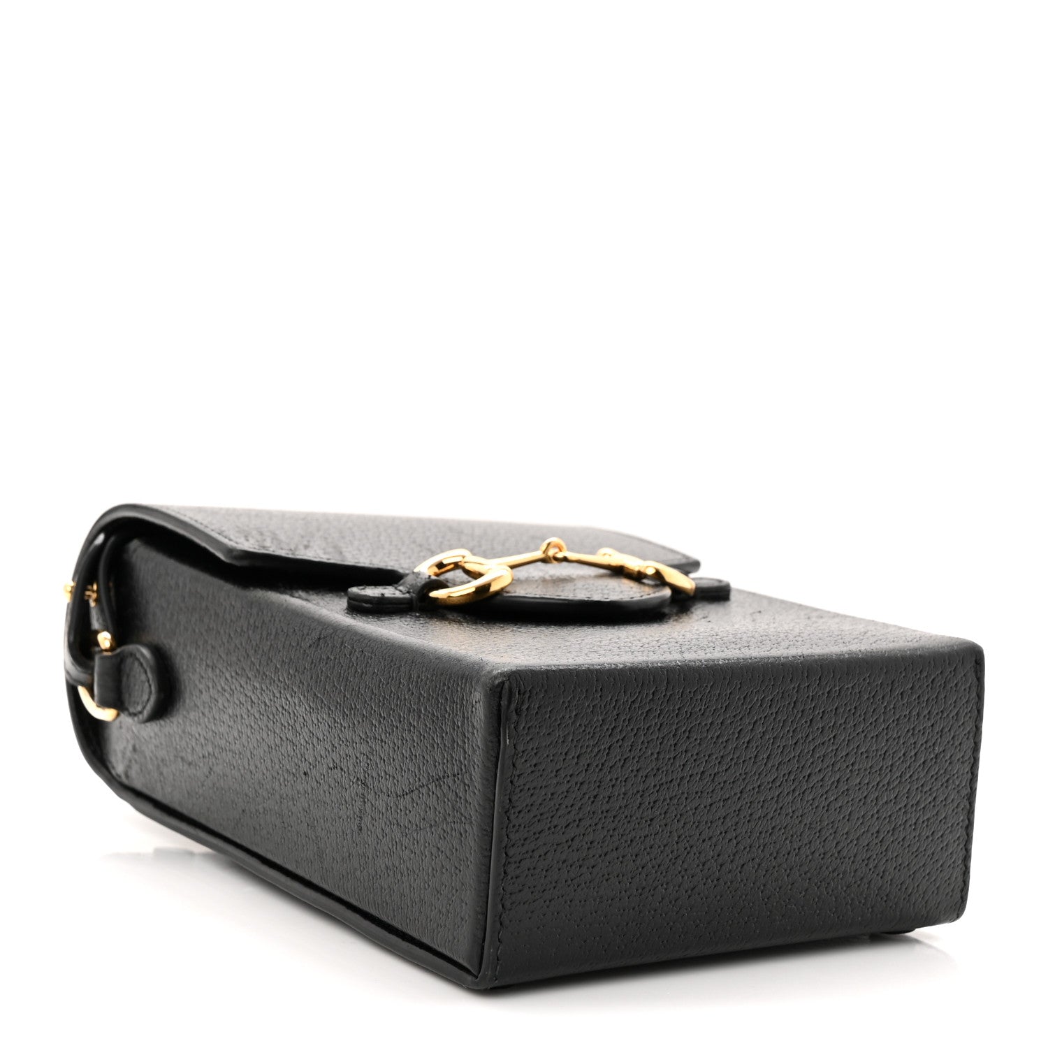 Gucci Dollar Calfskin Vertical Horsebit 1955 Crossbody Bag Black 4 of 11