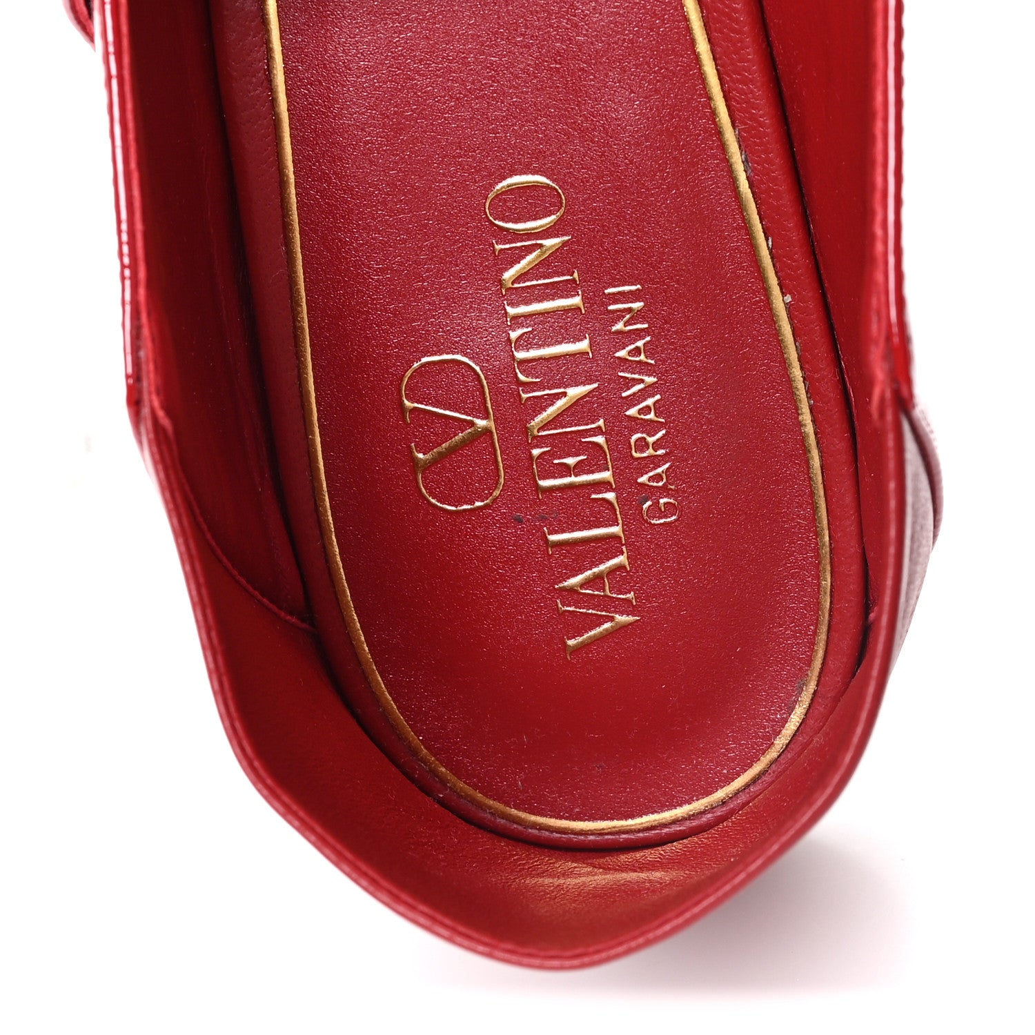 Valentino Garavani Crinkled Patent Calfskin VLogo Locker Mary Jane Ballerina Flats  41 Rosso 9 of 10