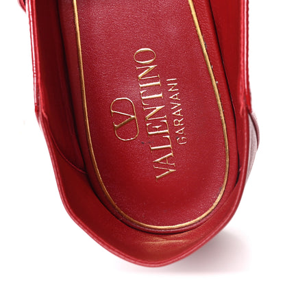 Valentino Garavani Crinkled Patent Calfskin VLogo Locker Mary Jane Ballerina Flats  41 Rosso 9 of 10