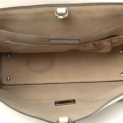 Givenchy Calfskin Crocodile Embossed Medium Shark Lock Satchel Off White 4 of 8