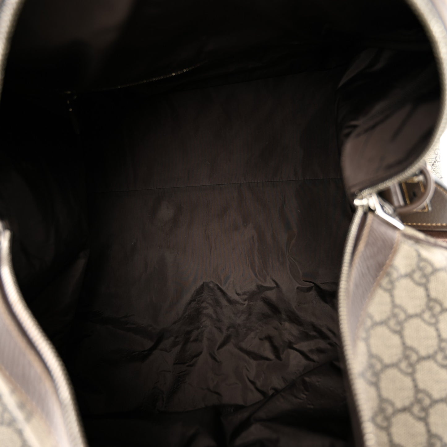 GG Supreme Monogram Web Medium Duffle Bag Brown