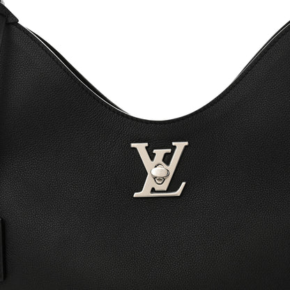 Louis Vuitton Calfskin Lockme Hobo Black 7 of 9