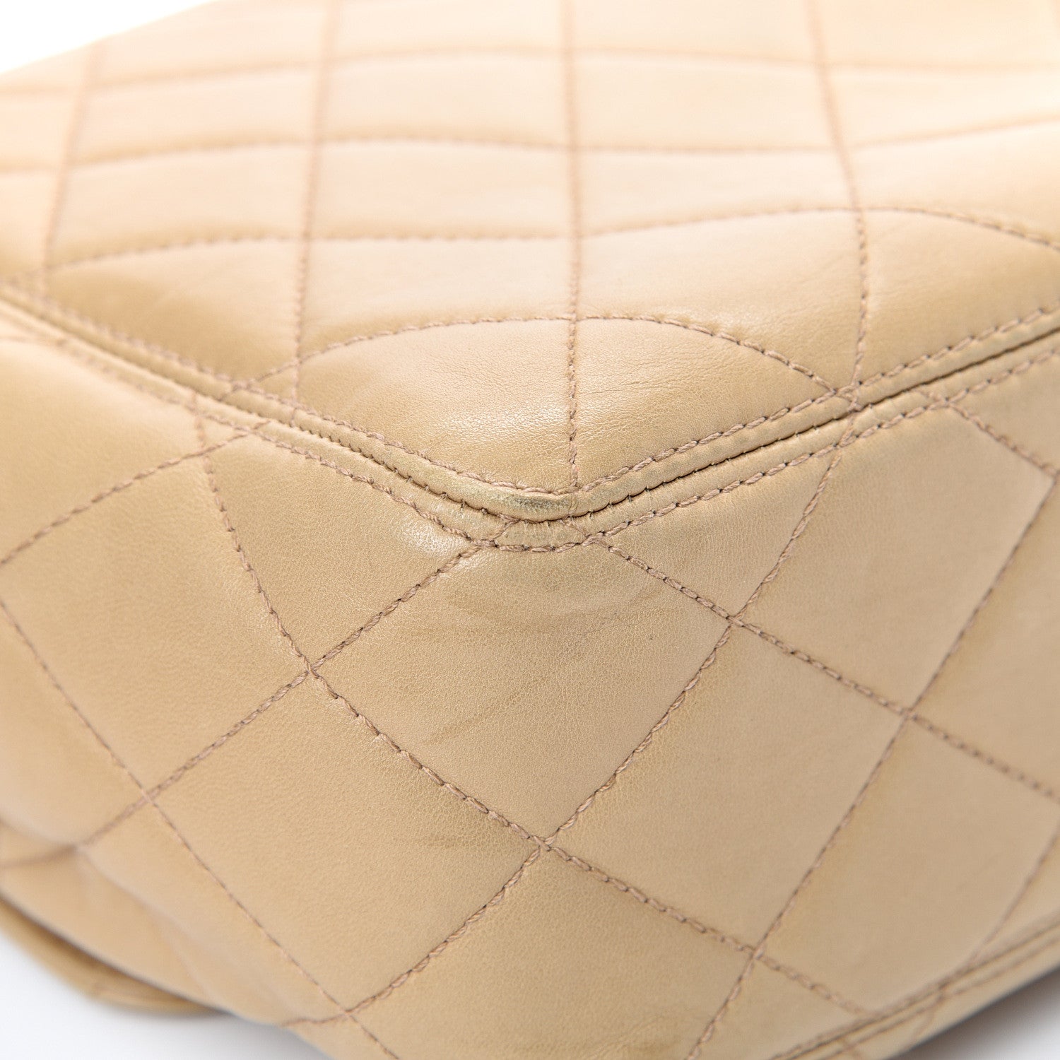 Chanel Lambskin Quilted Flap Shoulder Bag Beige 11 of 14