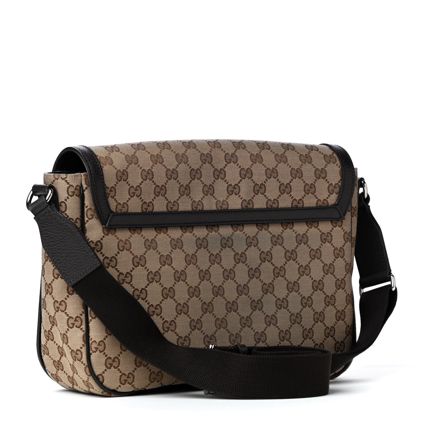 Monogram Large Flap Messenger Bag Beige Dark Brown