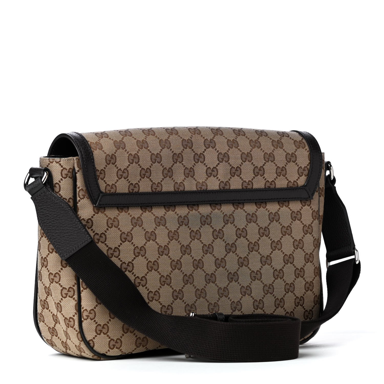 Gucci Monogram Large Flap Messenger Bag Beige Dark Brown 2 of 4