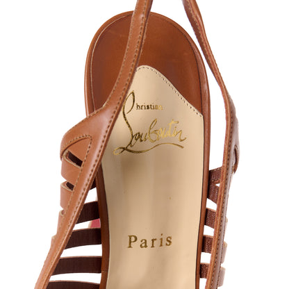 Christian Louboutin Calfskin Buchon 120 Cage Sandals 39.5 Cuoio 7 of 8