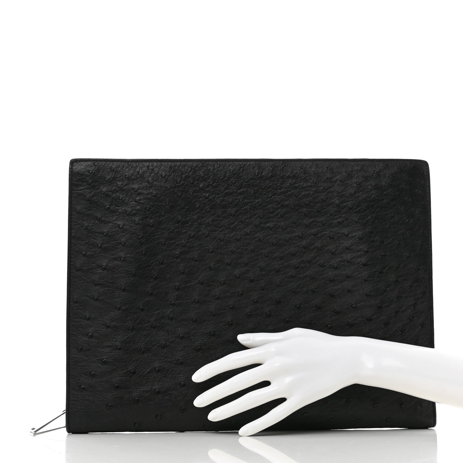 Bottega Veneta Ostrich Document Case Black 2 of 9
