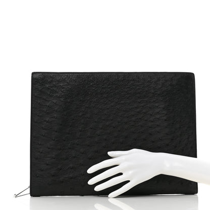Bottega Veneta Ostrich Document Case Black 2 of 9