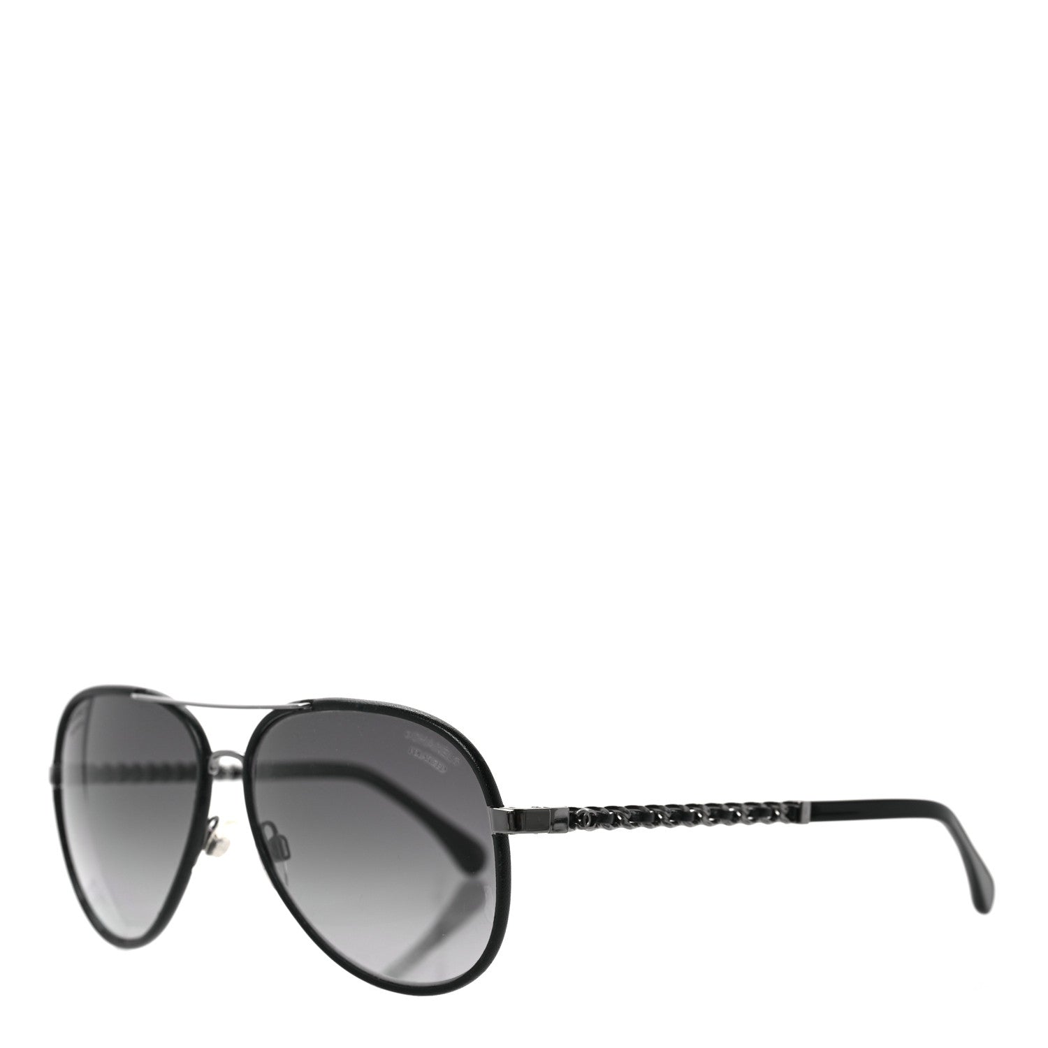 Chanel Metal Polarized Pilot Winter Sunglasses 4219-Q Black 1 of 7