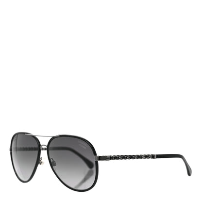 Chanel Metal Polarized Pilot Winter Sunglasses 4219-Q Black 1 of 7