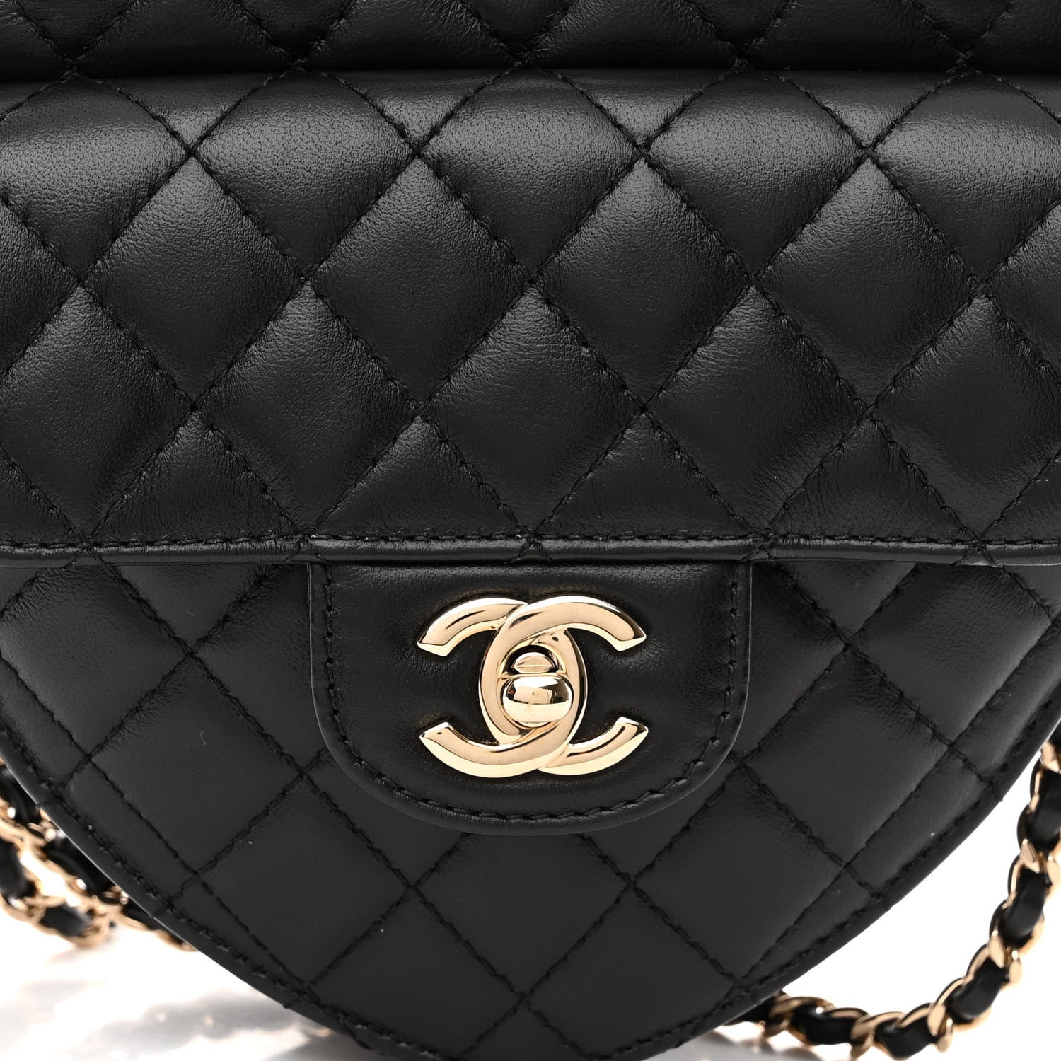 Chanel Lambskin Quilted CC In Love Heart Bag Black 8 of 10