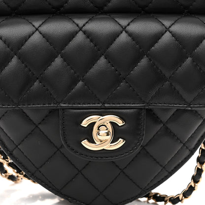 Chanel Lambskin Quilted CC In Love Heart Bag Black 8 of 10