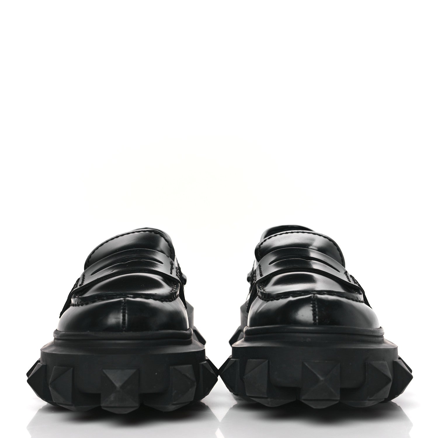 Valentino Garavani Calfskin Womens Trackstud Beatle 45/55mm Loafers 36 Black 2 of 9