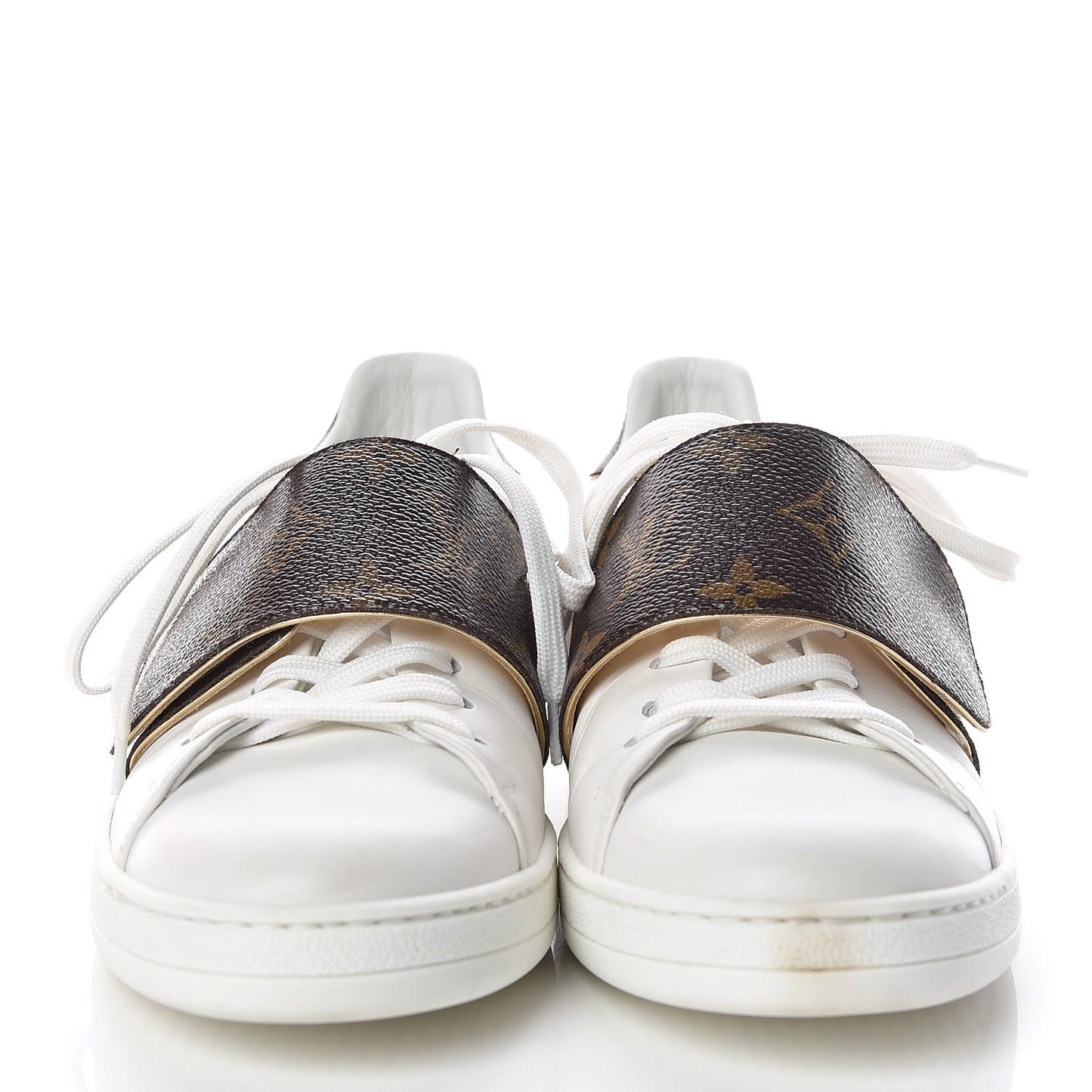 Calfskin Monogram Frontrow Sneakers 38 White