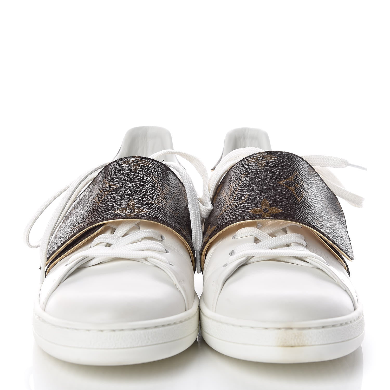 Louis Vuitton Calfskin Monogram Frontrow Sneakers 38 White 2 of 15