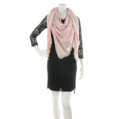 Louis Vuitton Wool Silk Monogram Shawl Rose Petale 2 of 5