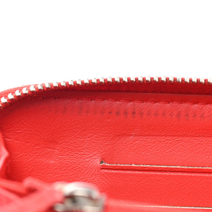 Chanel Caviar Chevron Quilted Medium Zip Around Wallet Red 8 of 18