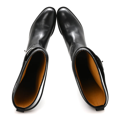 Hermes Toile Matelasse Box Kelly Jumping Boots 40 Black 2 of 10