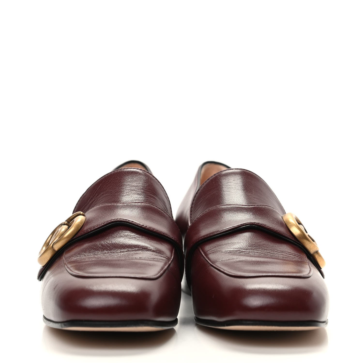 Gucci Malaga Kid Womens GG Marmont Loafers 36 Vintage Bordeaux 2 of 12