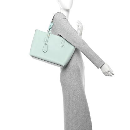 Burberry Calfskin Haymarket Check Small Reversible Tote Pale Opal 2 of 12