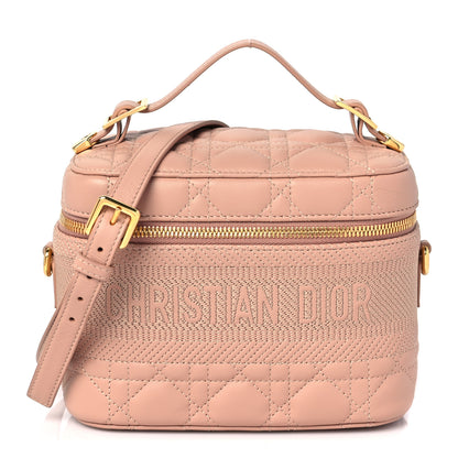 Christian Dior Lambskin Cannage Small Diortravel Vanity Case Pink 1 of 8