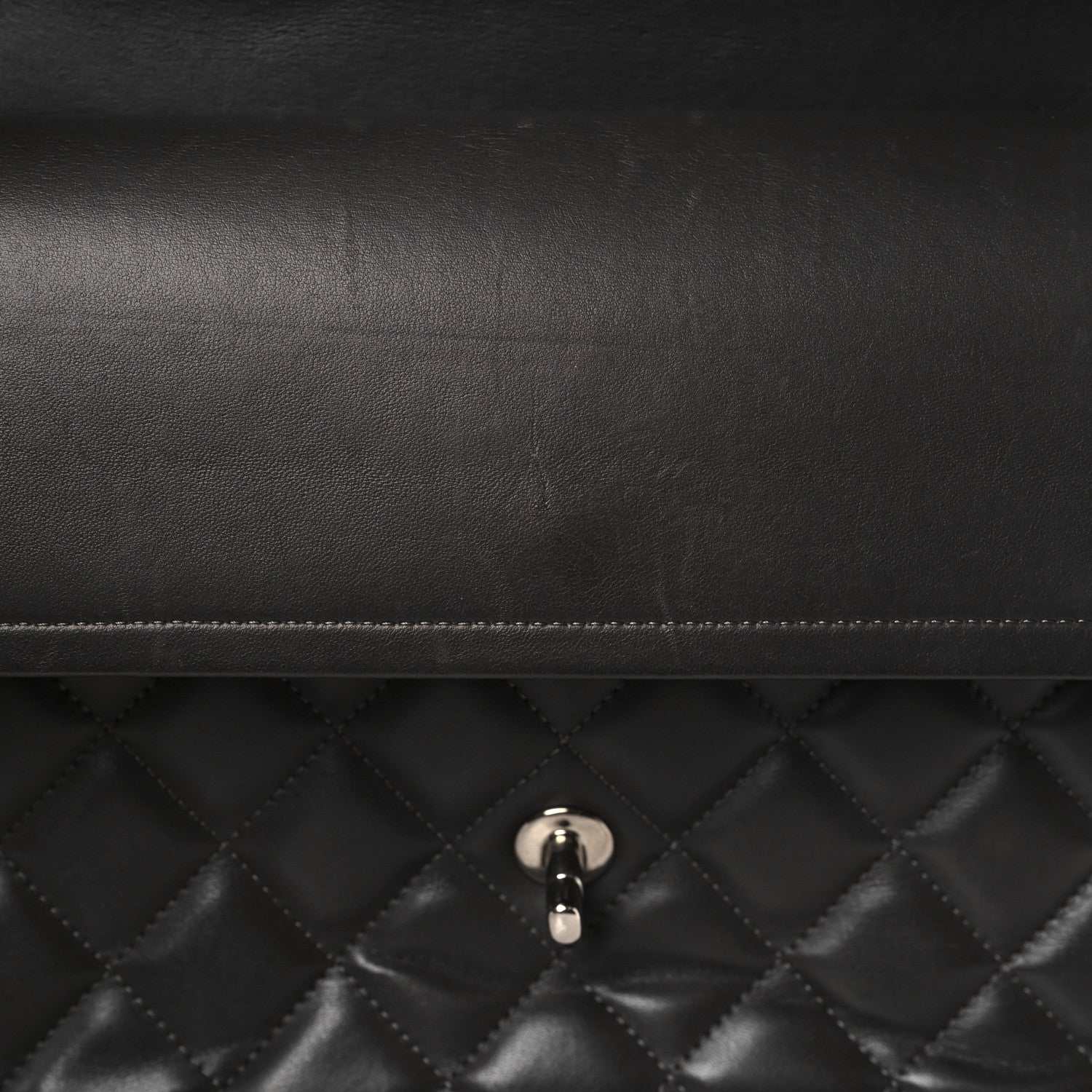 Chanel Lambskin Quilted Jumbo Double Flap Dark Grey 10 of 13