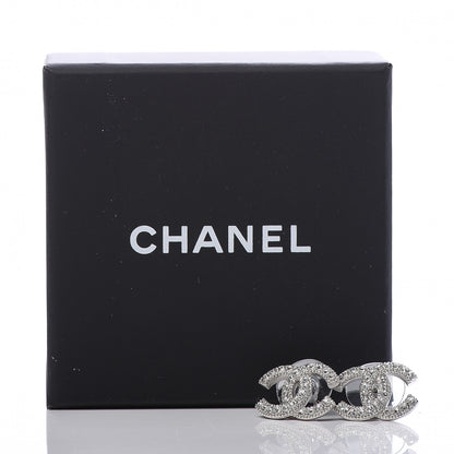 Chanel Crystal CC Earrings Silver 5 of 5