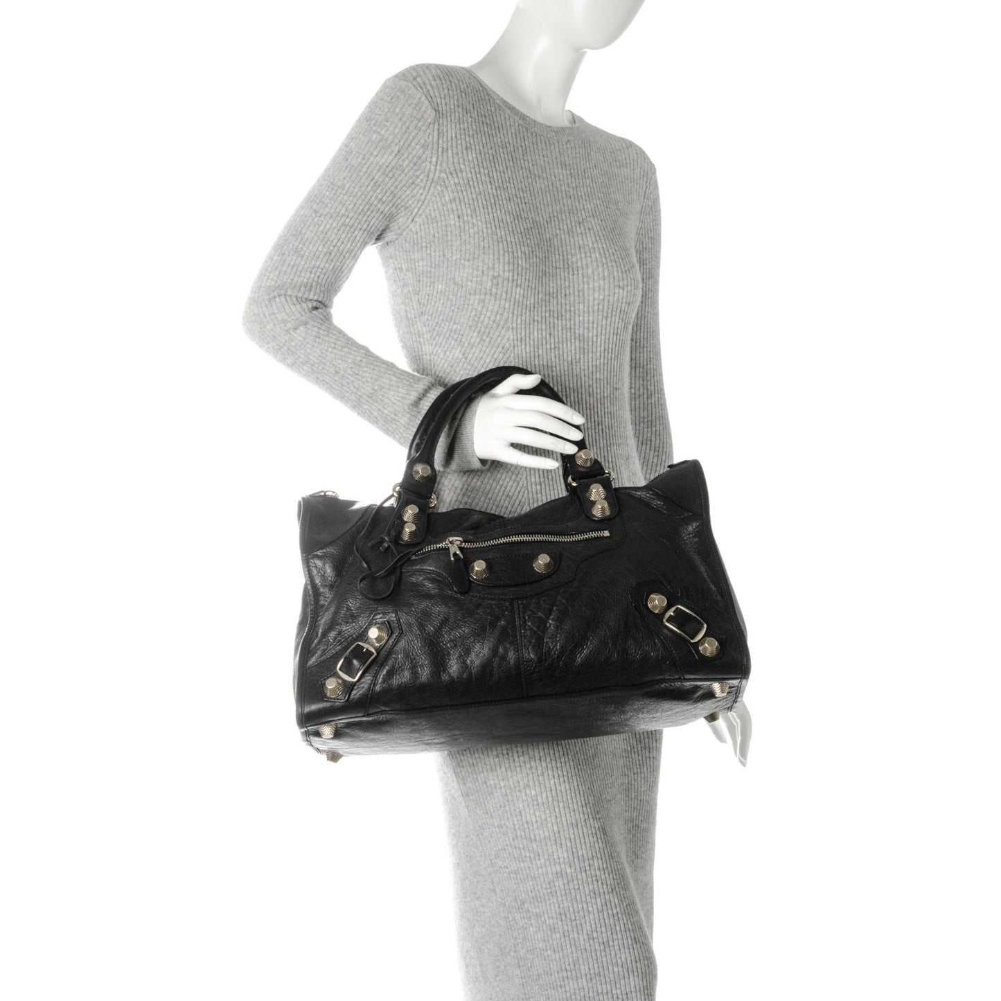 Agneau Giant 21 Silver Hardware Work Black