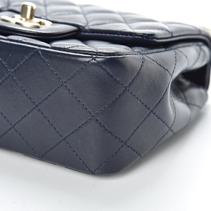 Chanel Lambskin Quilted Mini Square Flap Navy Blue 11 of 12