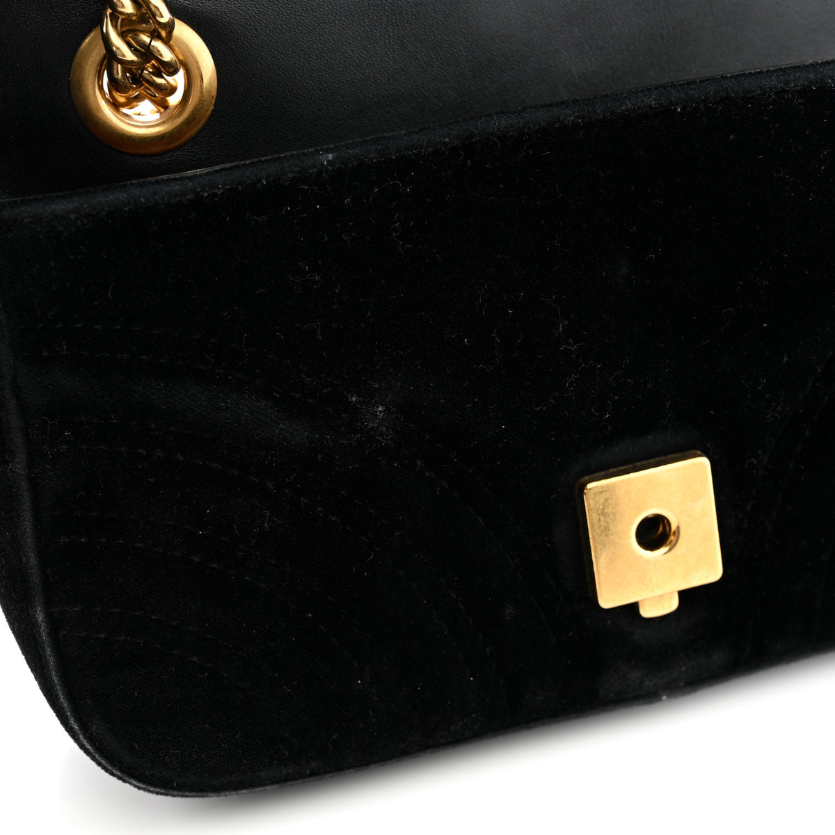 Velvet Matelasse Mini GG Marmont Shoulder Bag Black