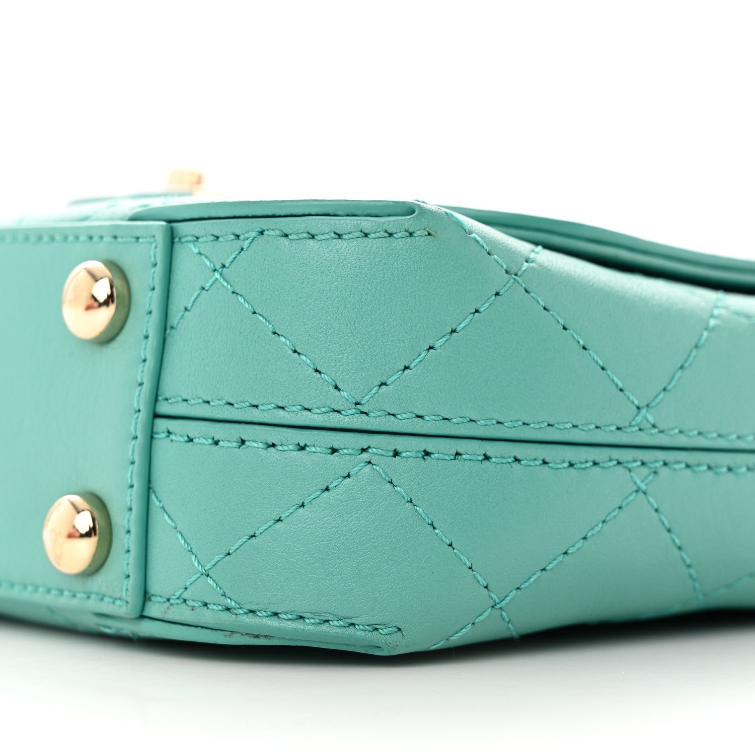 Chanel Calfskin Stitched Small Covered CC Flap Bag Green 10 of 16