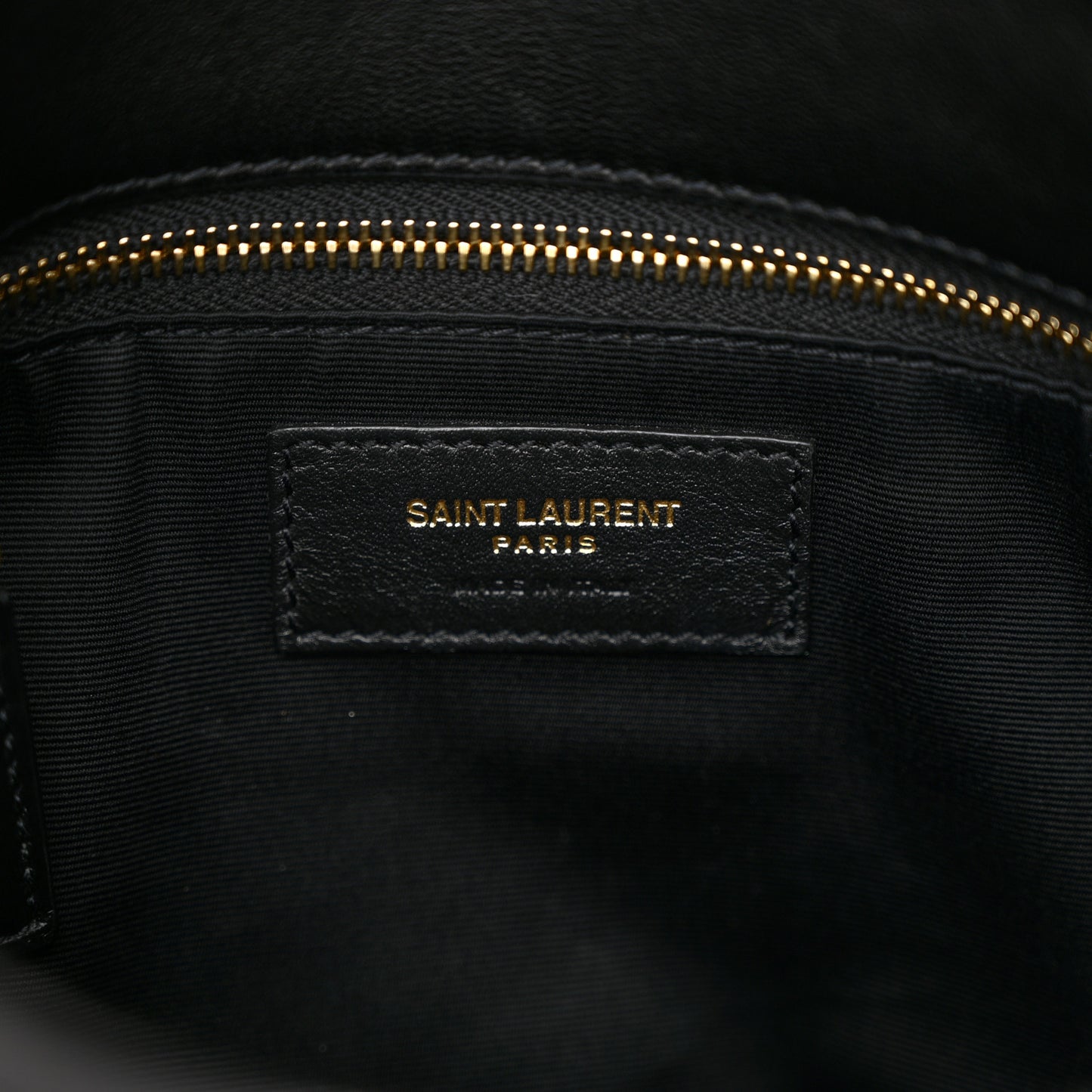 Lambskin Quilted Small Loulou Puffer Monogram Chain Satchel Black