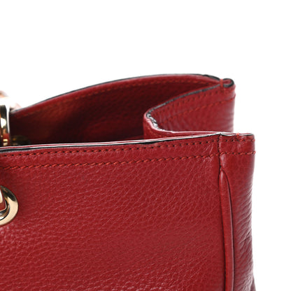 Gucci Pebbled Calfskin Medium Bamboo Shopper Tote Red 14 of 15