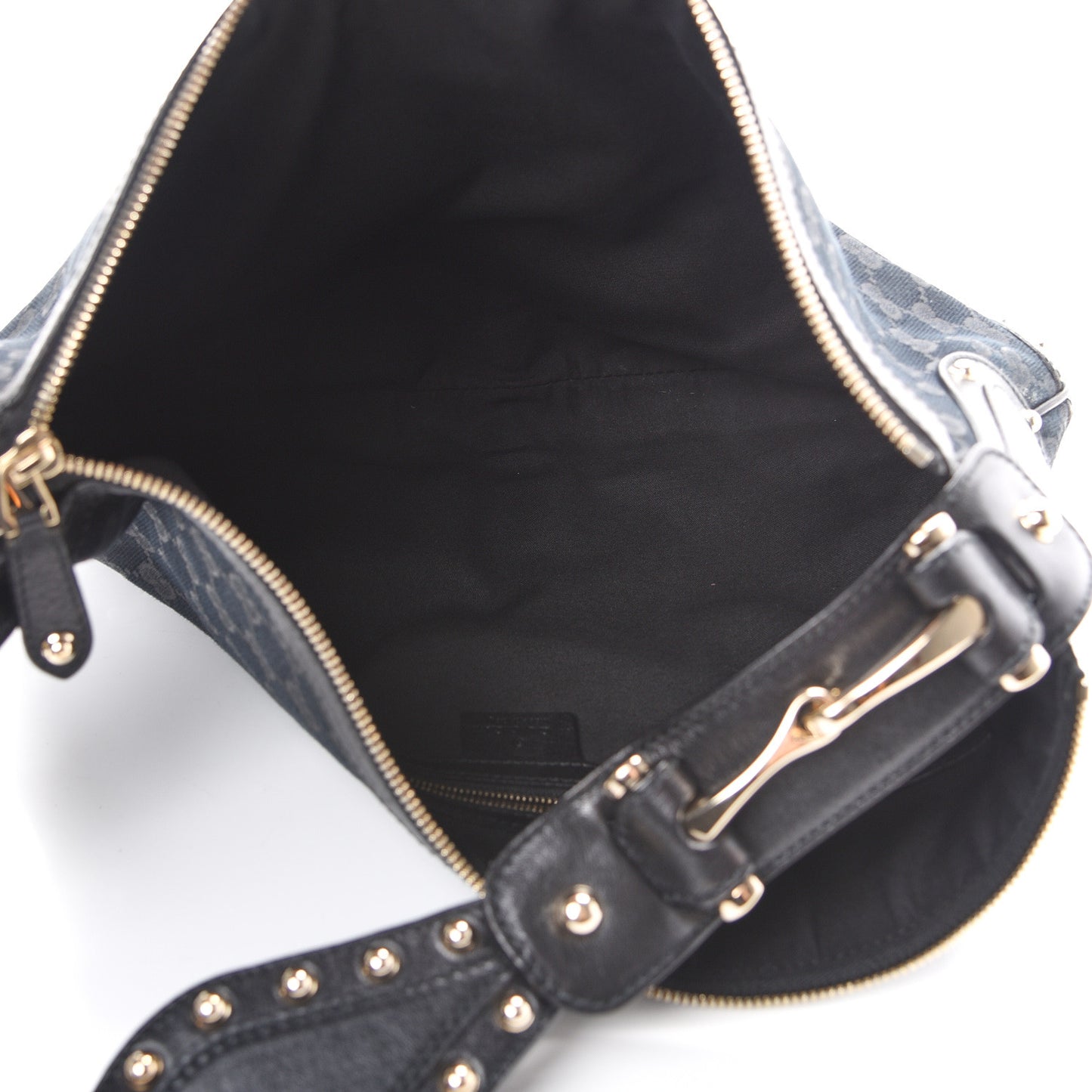 Monogram Web Studded Pelham Shoulder Bag Black