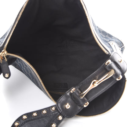 Gucci Monogram Web Studded Pelham Shoulder Bag Black 4 of 11