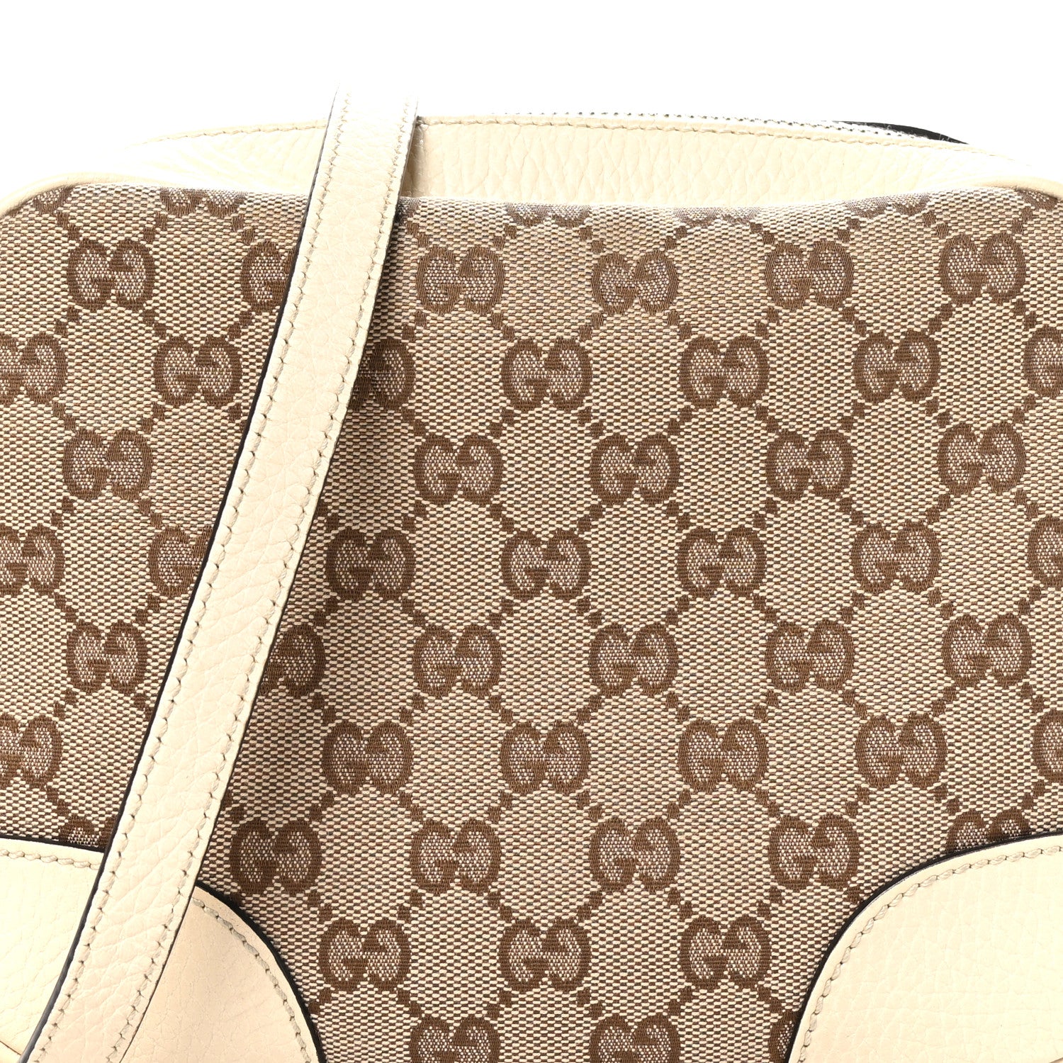 Gucci Monogram Dollar Calfskin Mini Bree Messenger Bag Beige Ebony Avoire 8 of 10