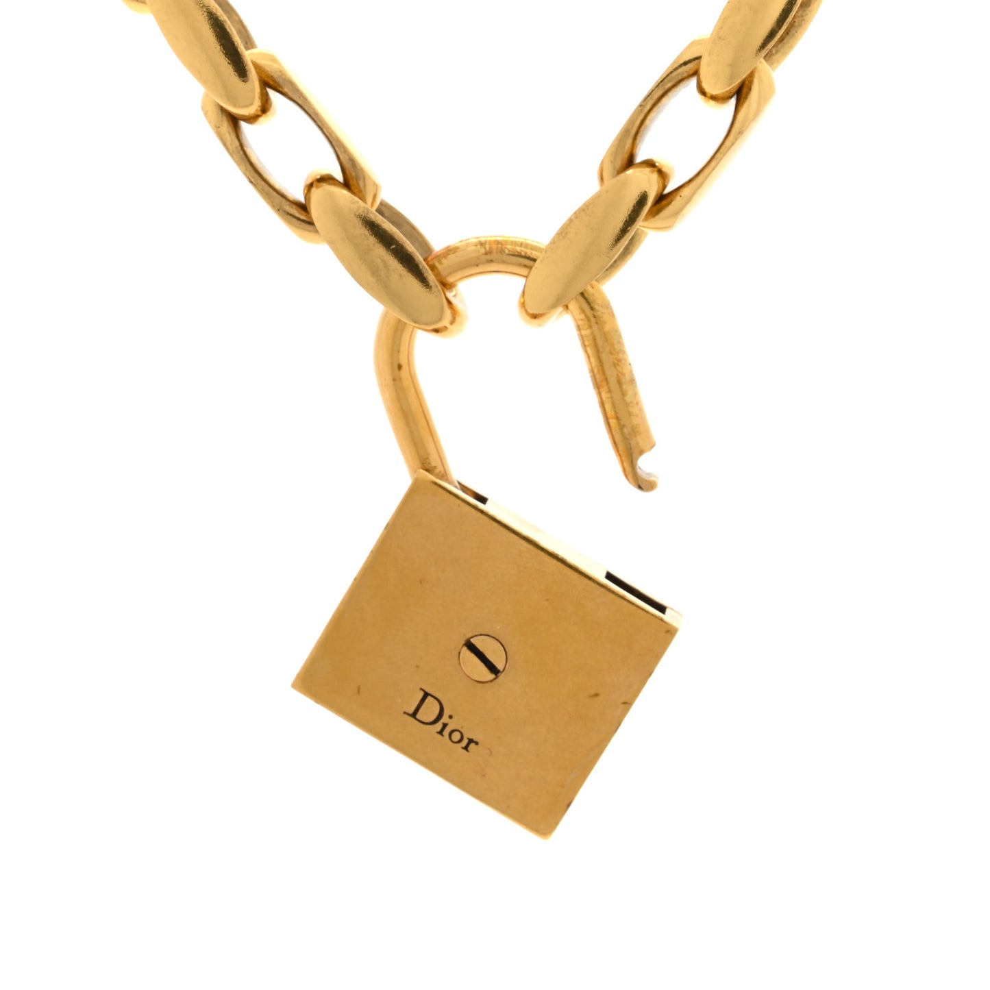 Metal Lucky Locket Choker Necklace Aged Gold